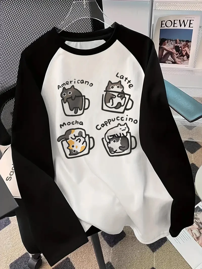 Blouses - Camiseta de manga comprida com estampa