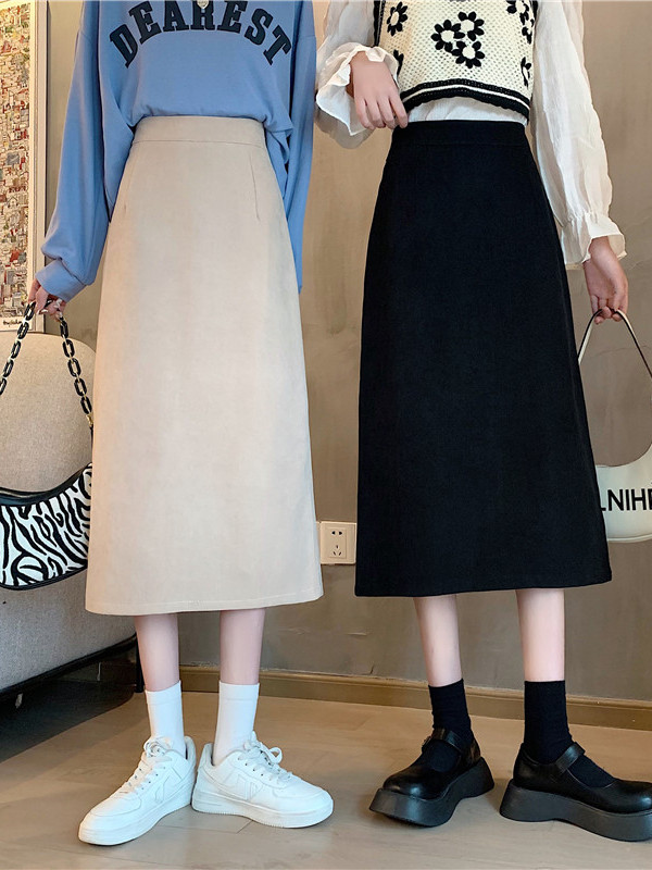 Saia Midi de Lã Estilo Coreano - Skirts avaliação e preço