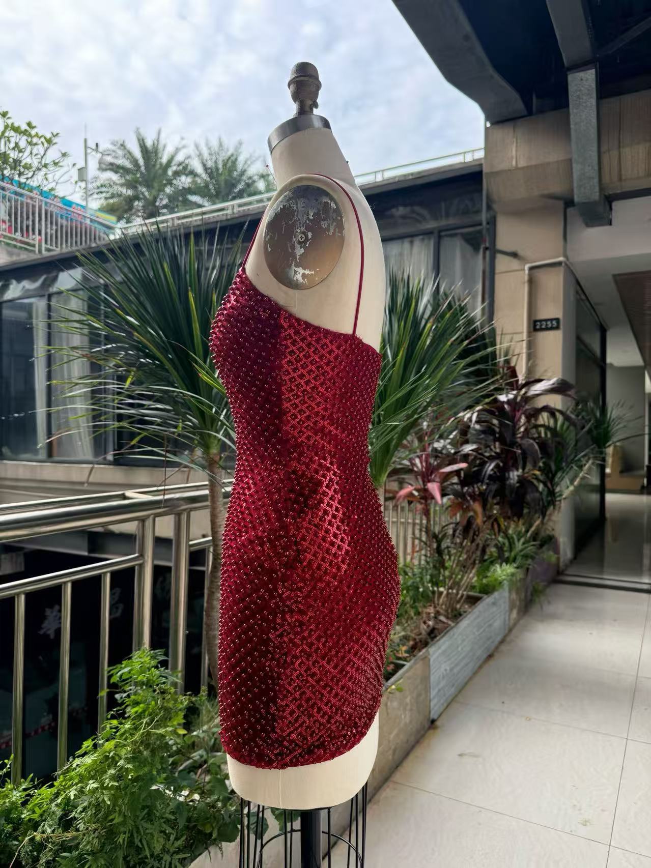 Vestido Mini Bodycon Feminino  - Sparkly Rhinestone Club Party Dress avaliação e preço