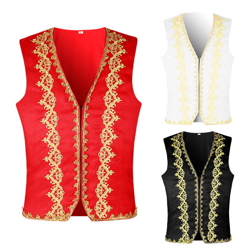 Colete medieval com bordados d - Tops avaliação e preço