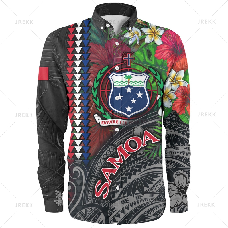 Bandeira Samoa Imprimir Camisa - Blouses avaliação e preço