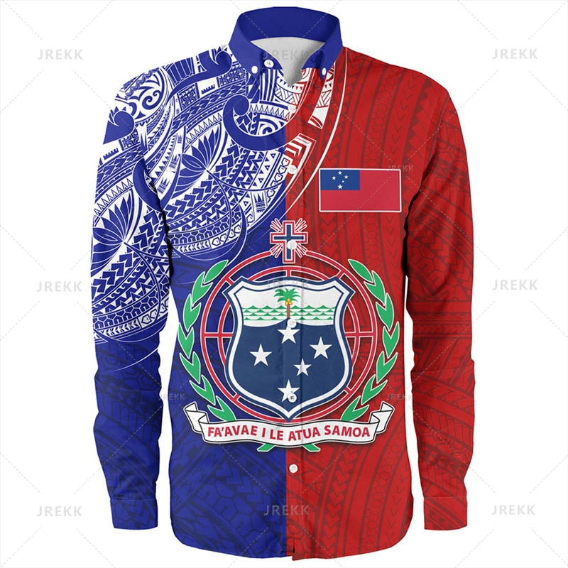 Bandeira Samoa Imprimir Camisa - Blouses avaliação e preço