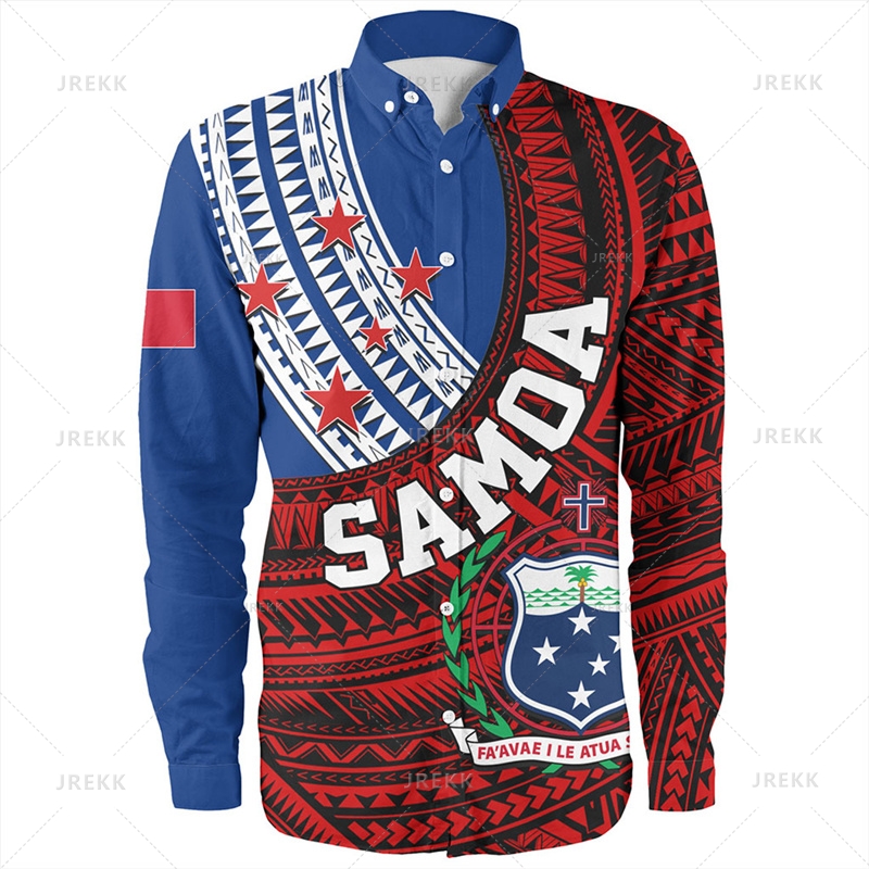 Bandeira Samoa Imprimir Camisa - Blouses avaliação e preço
