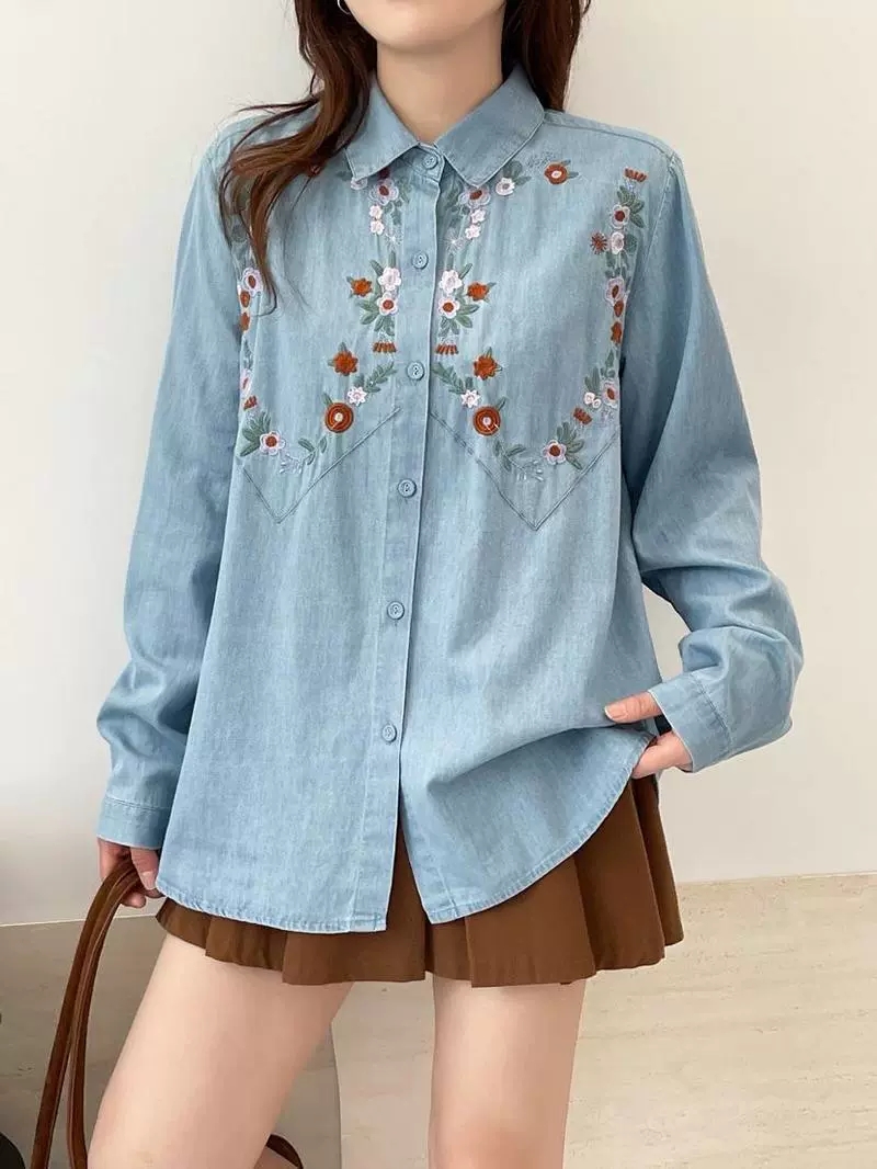 Nova Camisa de Manga Longa em  - Blouses avaliação e preço