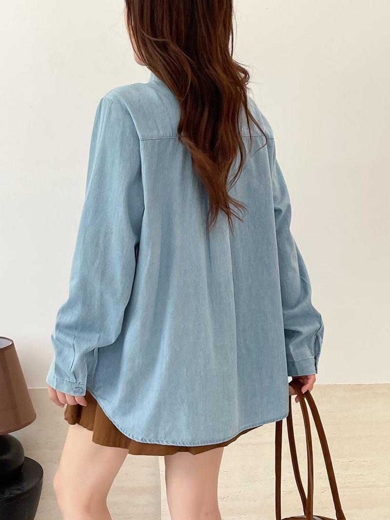 Nova Camisa de Manga Longa em  - Blouses avaliação e preço