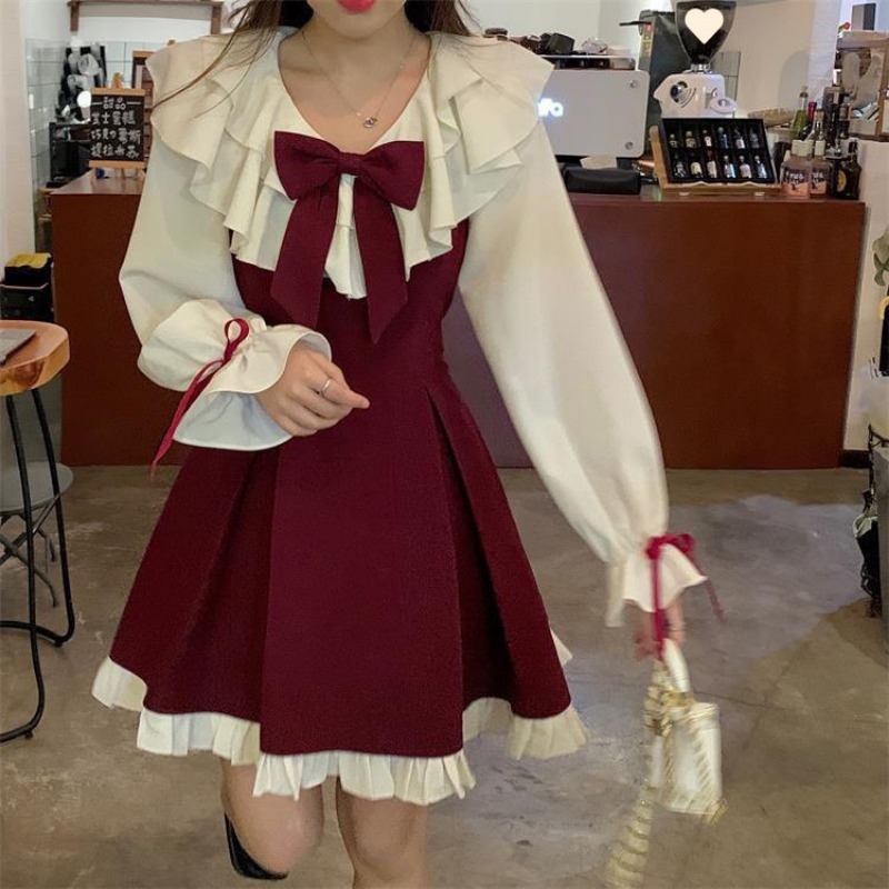 2025 novo coreano doce bonito  - Korean Style A Line Shirt Dress avaliação e preço