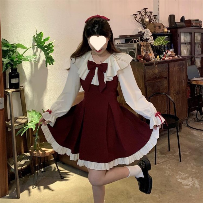 2025 novo coreano doce bonito  - Korean Style A Line Shirt Dress avaliação e preço