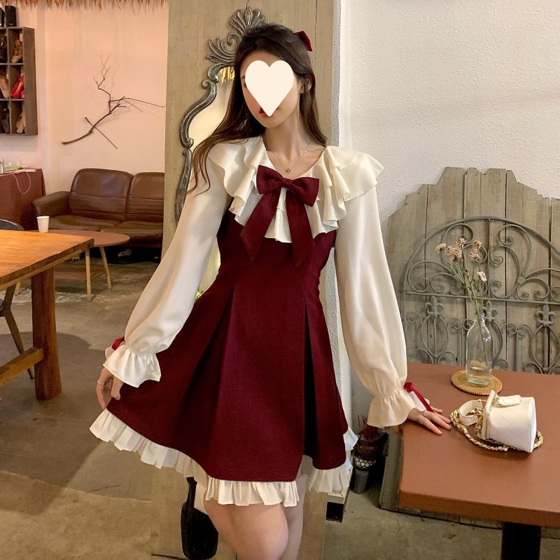 2025 novo coreano doce bonito  - Korean Style A Line Shirt Dress avaliação e preço