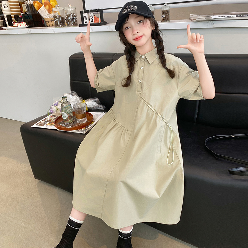 Coreano crianças roupas menina - Korean Style A Line Shirt Dress avaliação e preço