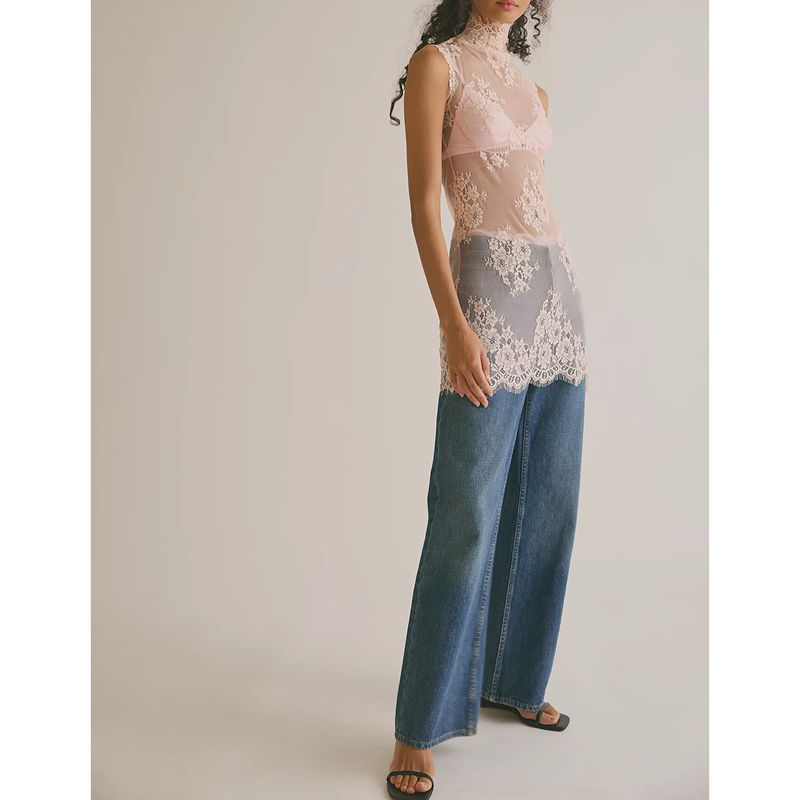 Vestido Mini de Renda Floral T - Sexy Mesh Sheer Bodycon Dress avaliação e preço
